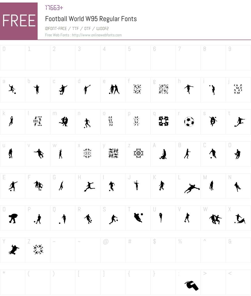 FootballWorldW95-Regular Font Screenshots