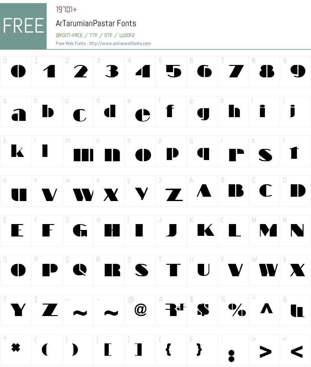 ArTarumianPastar Font Screenshots