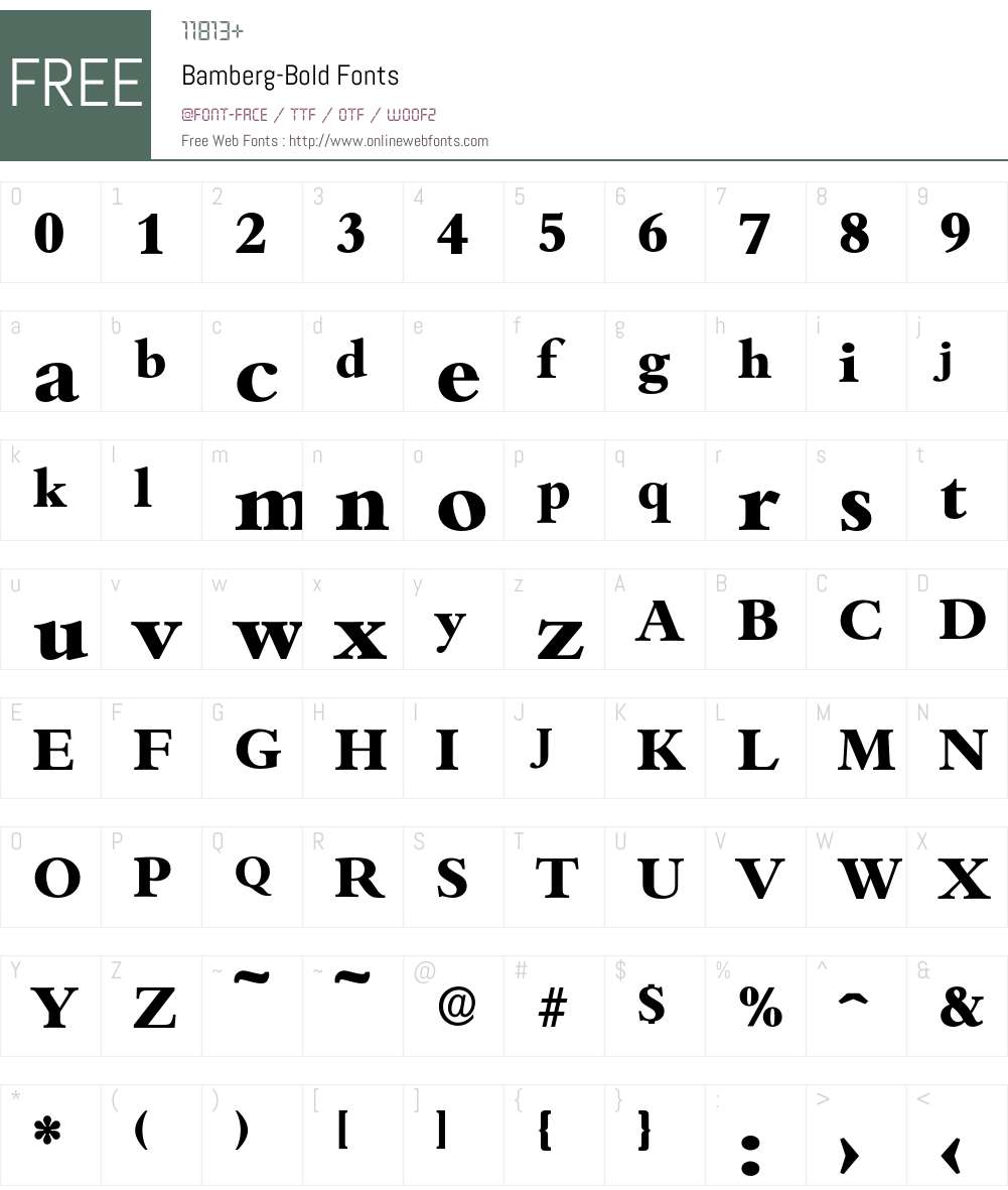 Bamberg-Bold Font Screenshots
