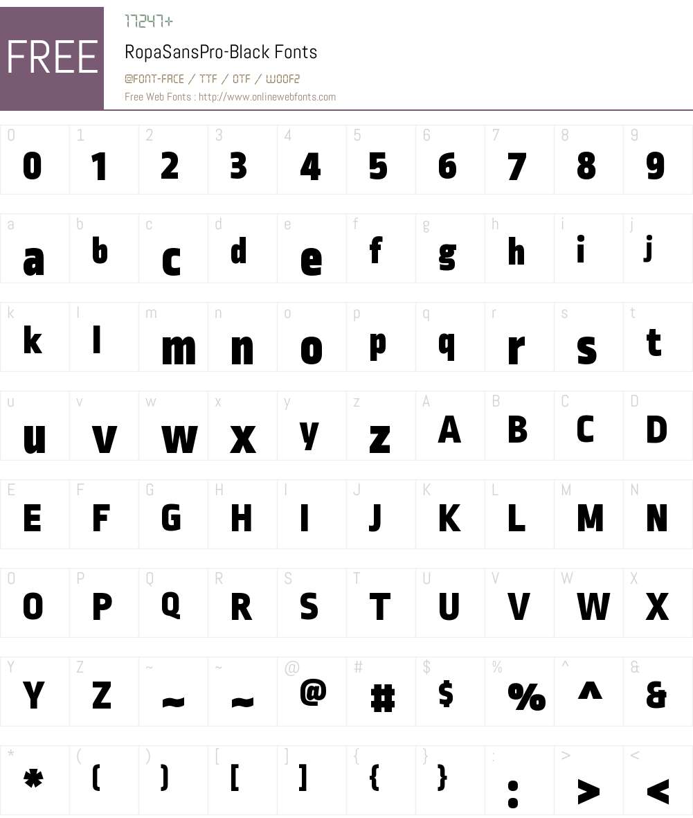 Ropa Sans Pro Black Font Screenshots