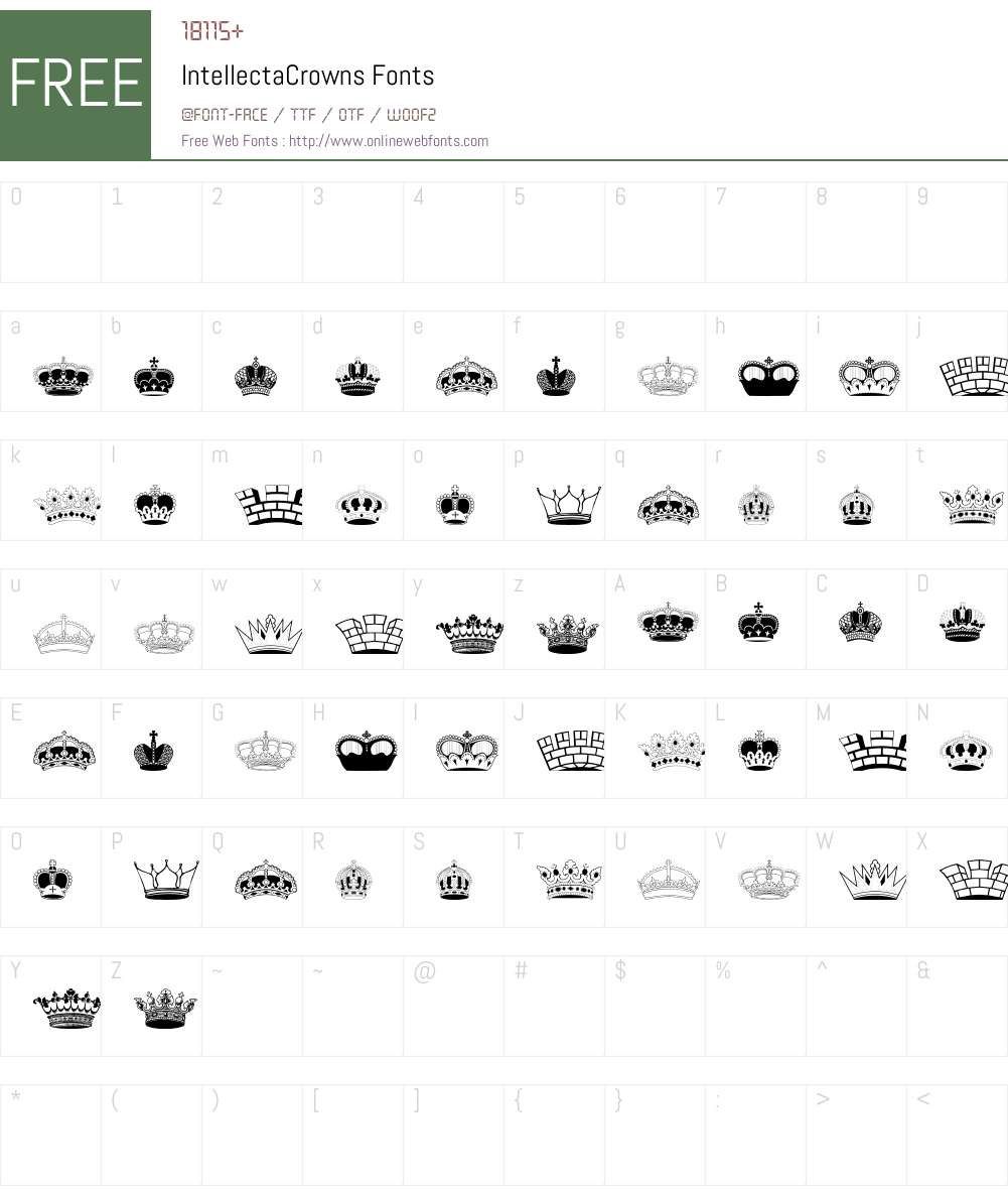 IntellectaCrowns Font Screenshots