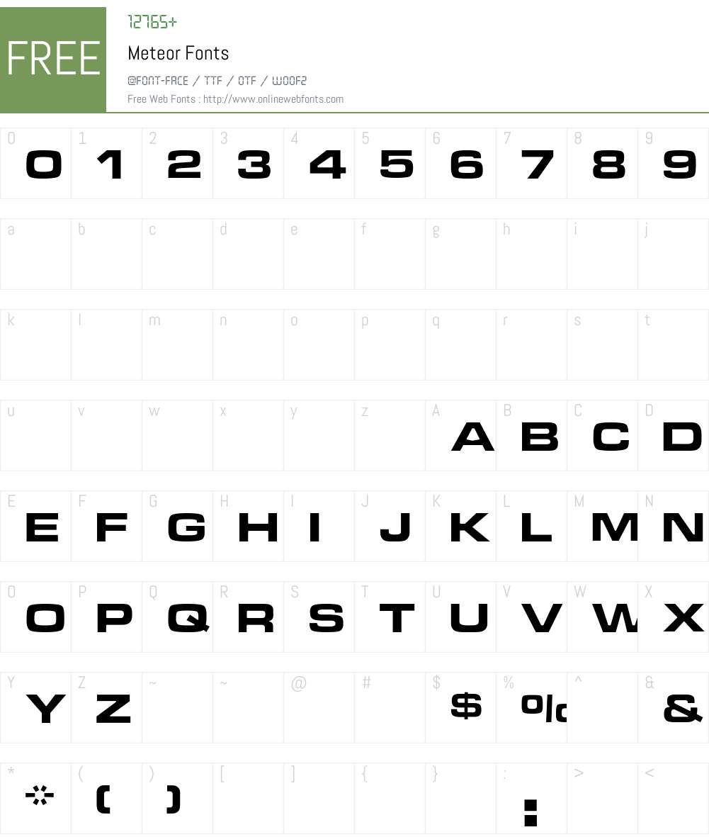 Meteor Font Screenshots