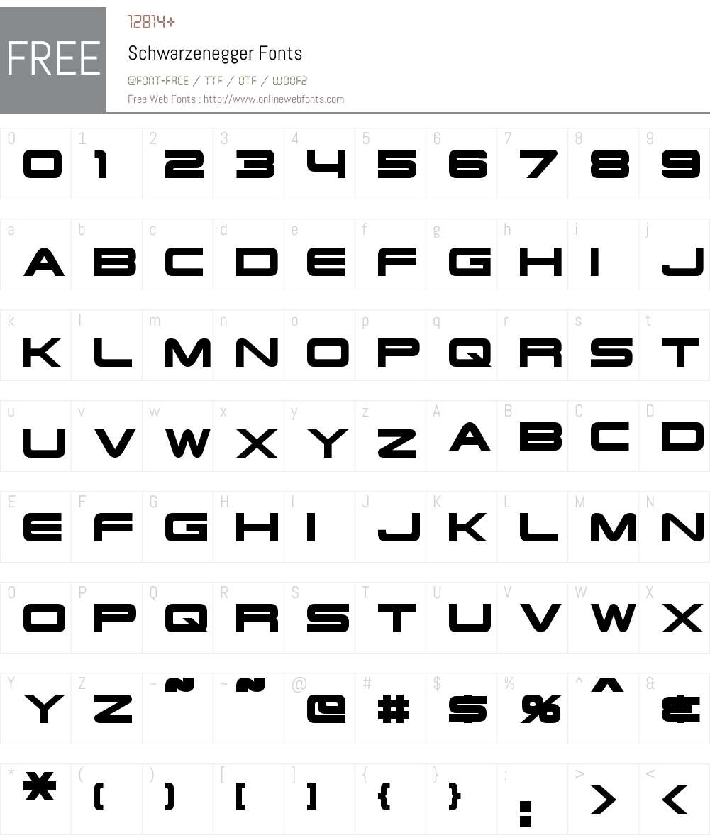 Schwarzenegger Font Screenshots