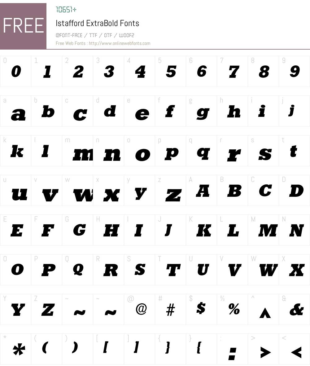 Istafford Font Screenshots