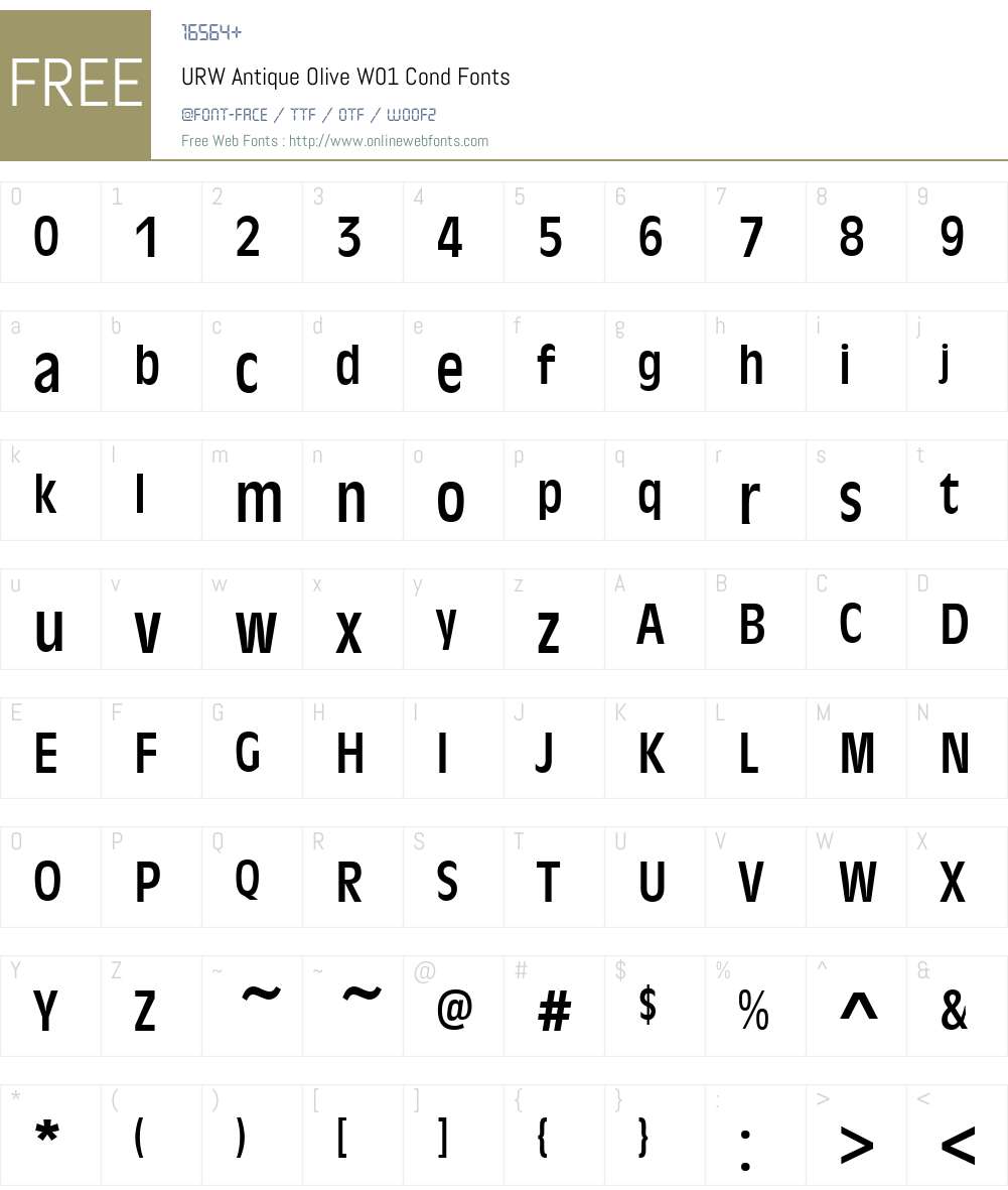 URWAntiqueOliveW01-Cond Font Screenshots