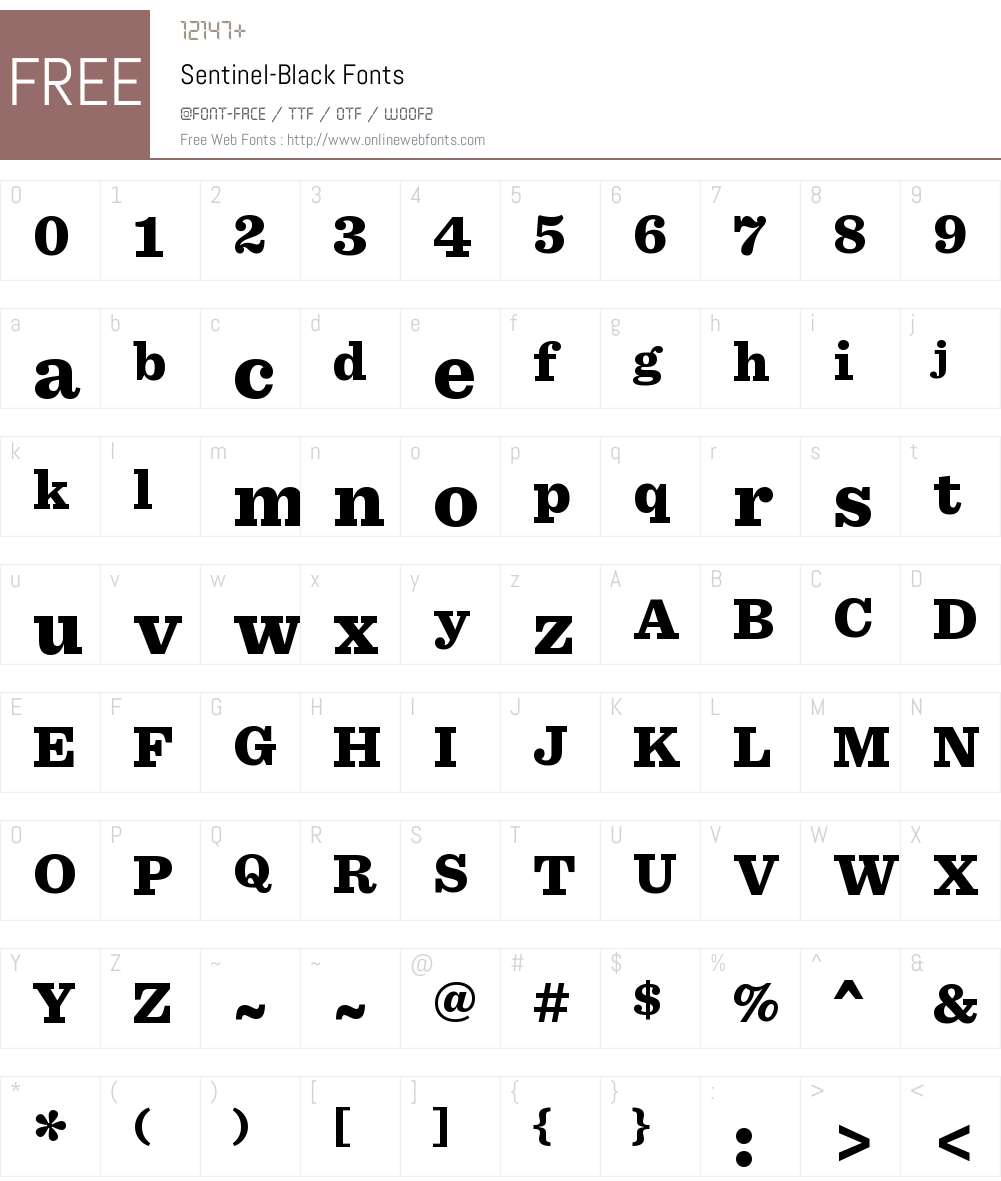 Sentinel Black Font Screenshots
