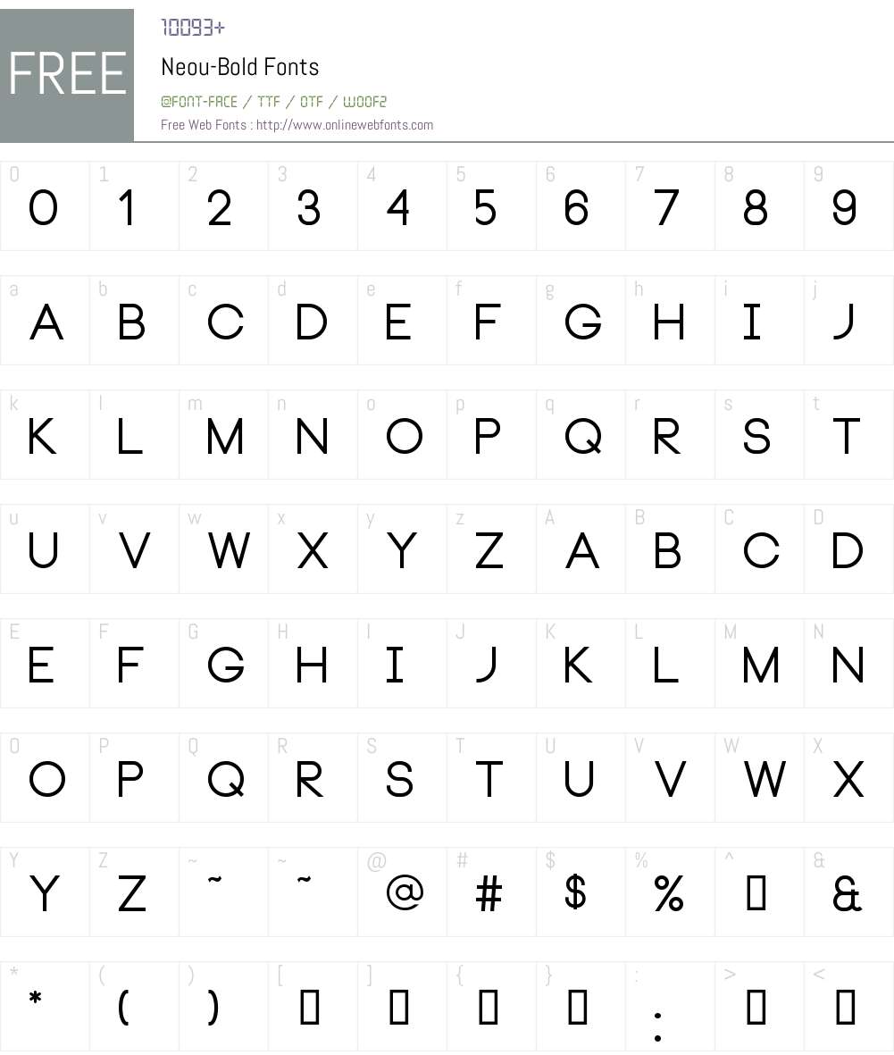 Neou Font Screenshots