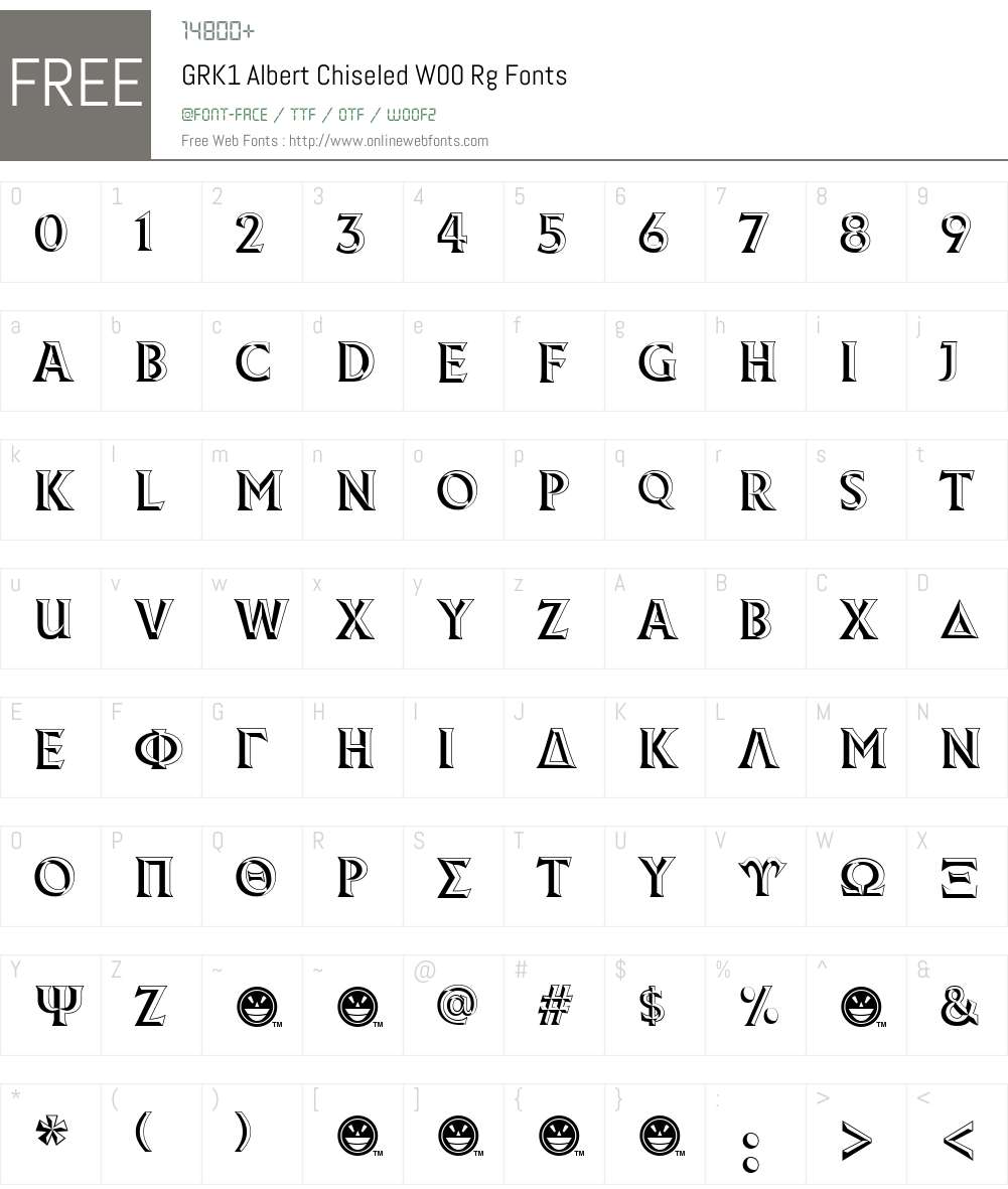 GRK1AlbertChiseledW00-Rg Font Screenshots