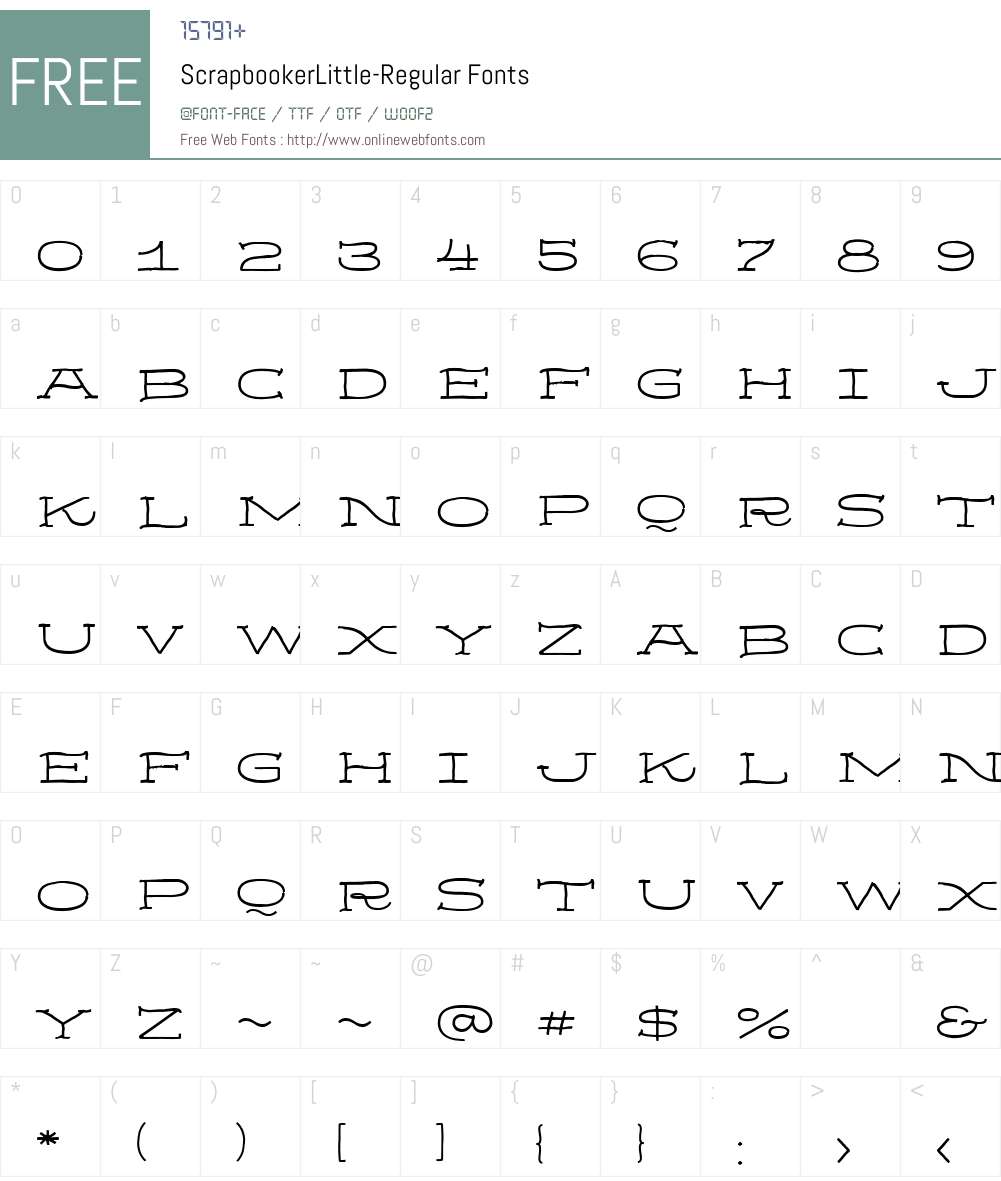ScrapbookerLittle-Regular Font Screenshots