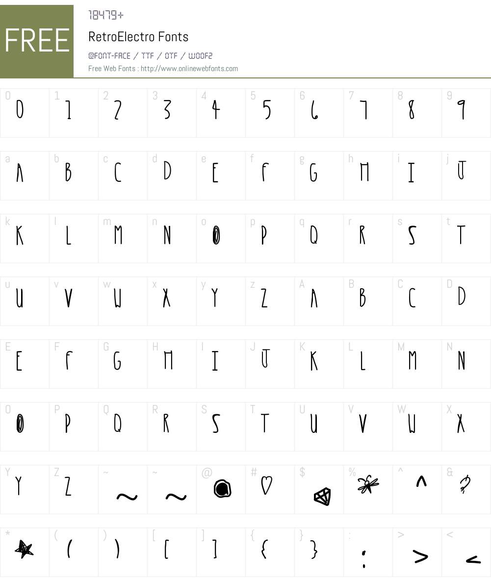RetroElectro Font Screenshots