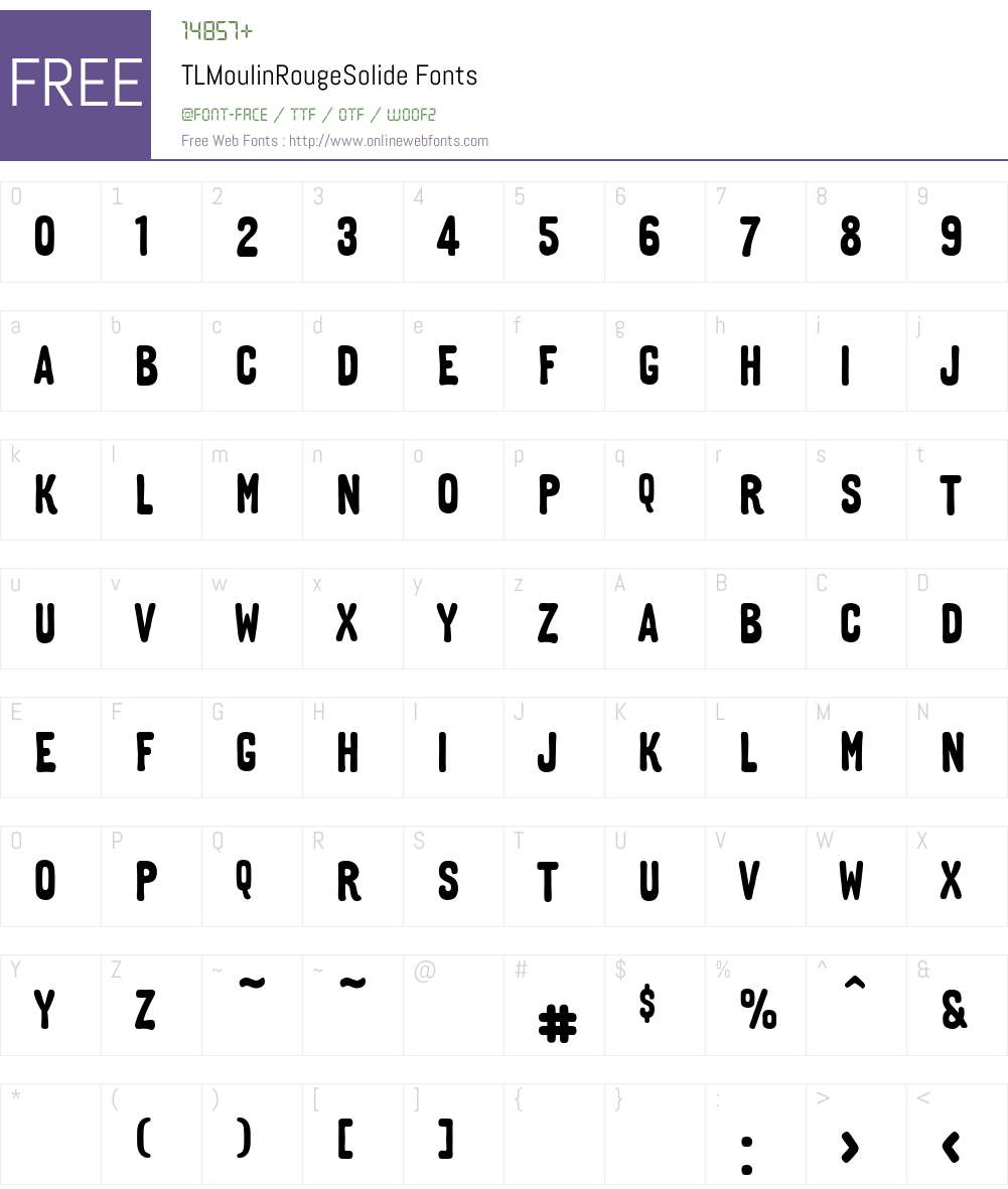 TLMoulinRouge Font Screenshots