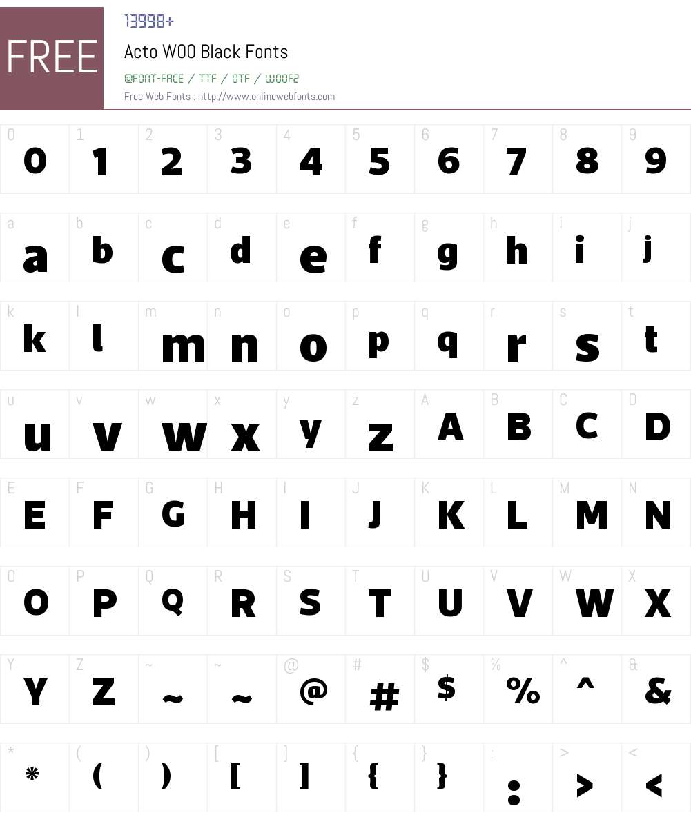 ActoW00-Black Font Screenshots
