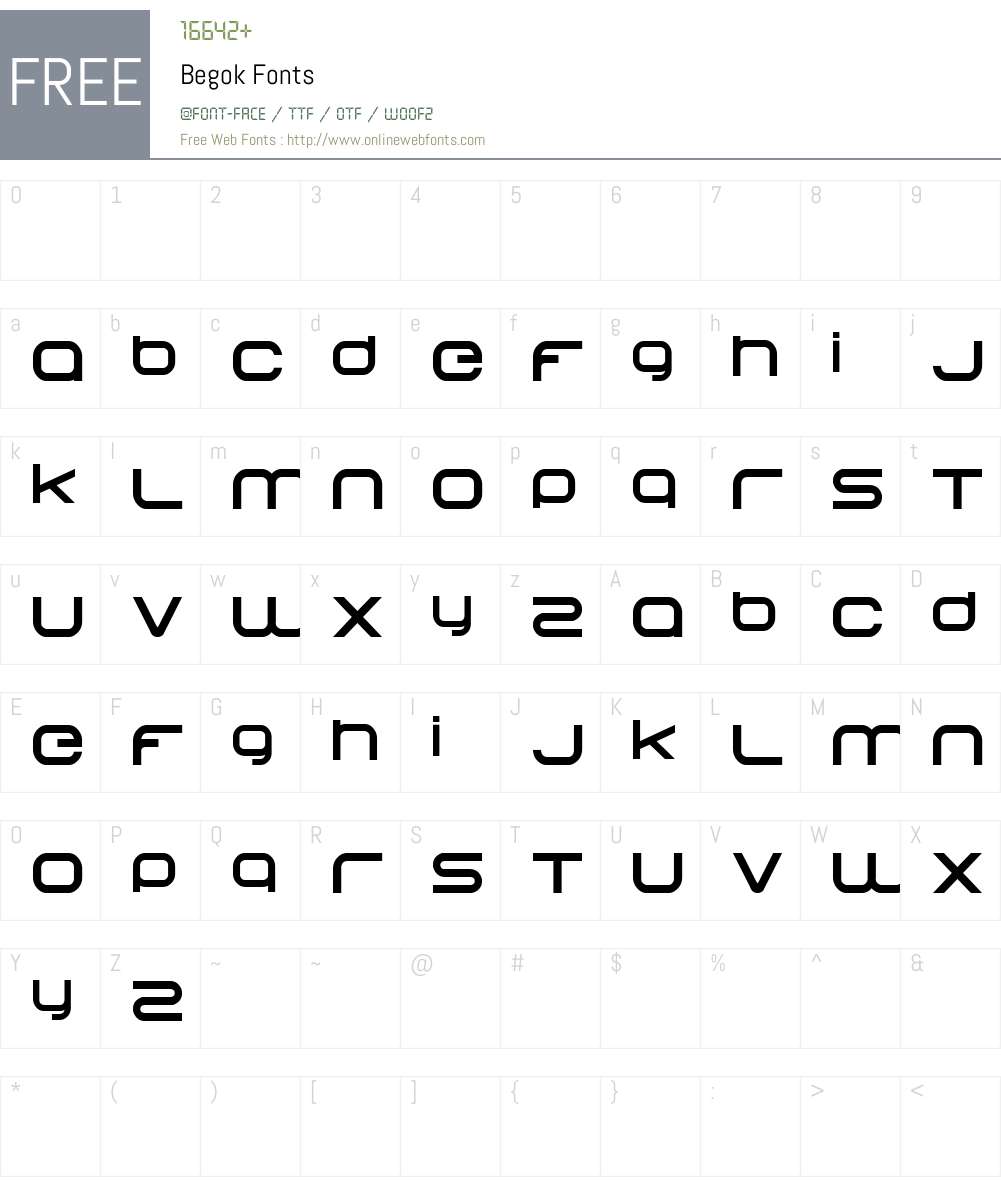 Begok Font Screenshots