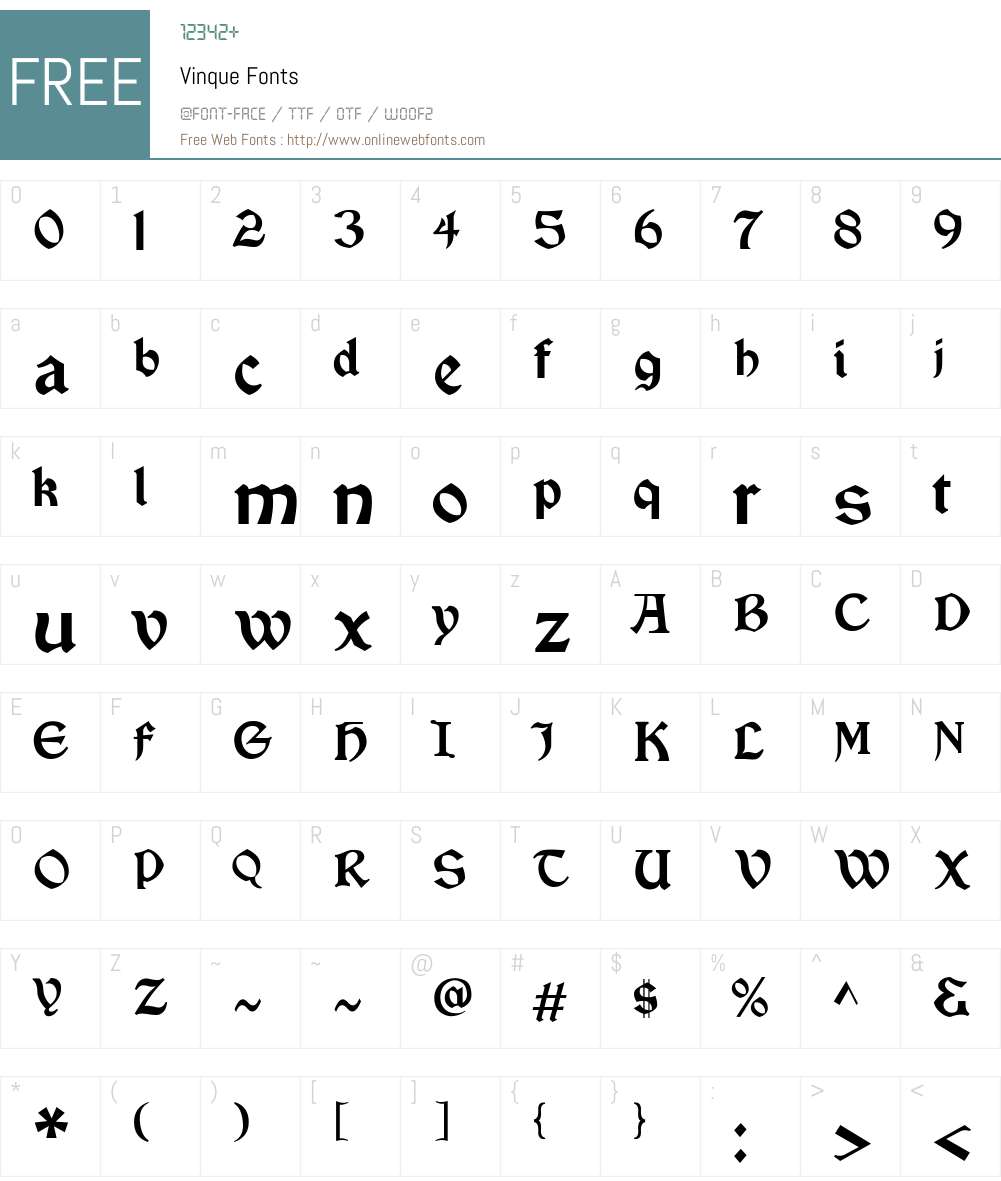 Vinque Font Screenshots