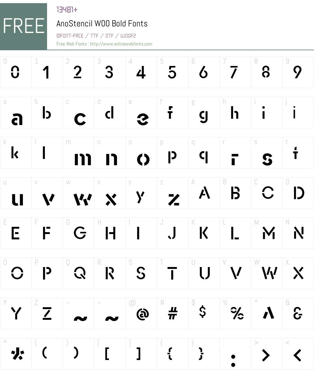 Ano Stencil Font Screenshots