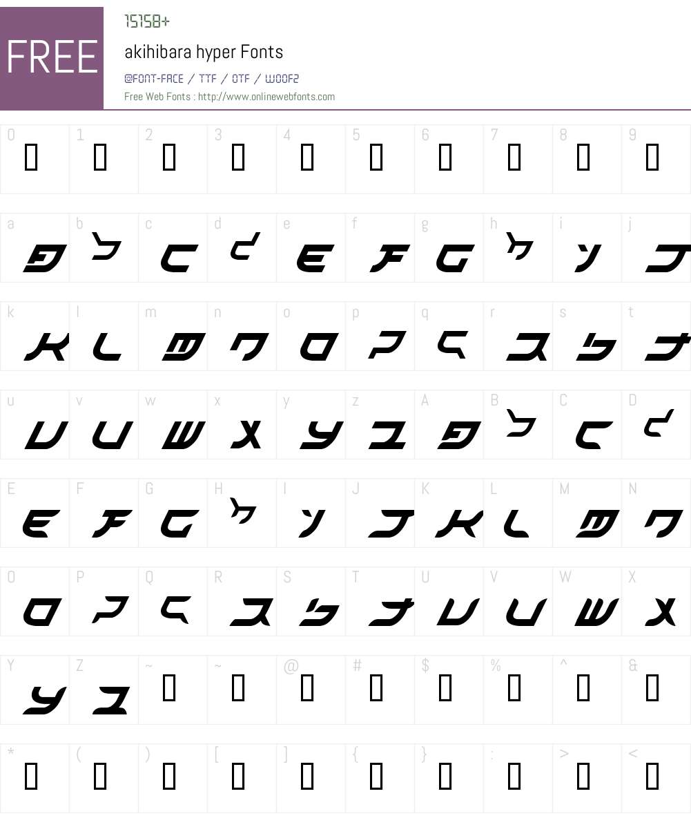 akihibara hyper Font Screenshots
