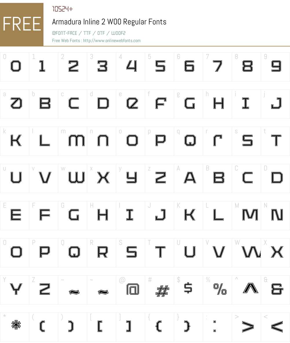 ArmaduraInline2W00-Regular Font Screenshots