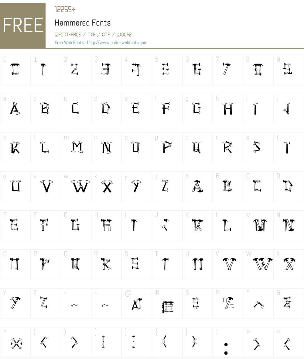 Hammered Font Screenshots