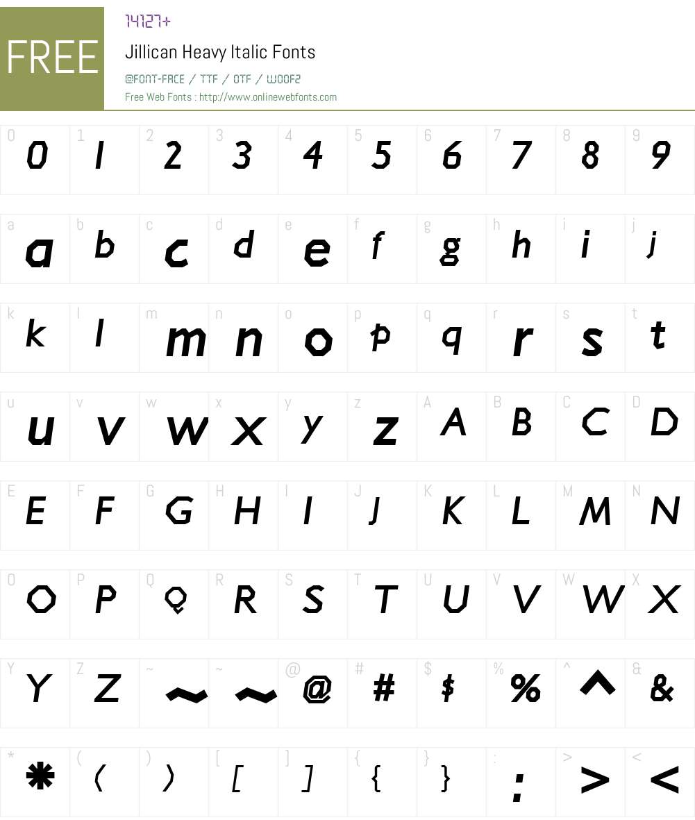 Jillican Heavy Font Screenshots