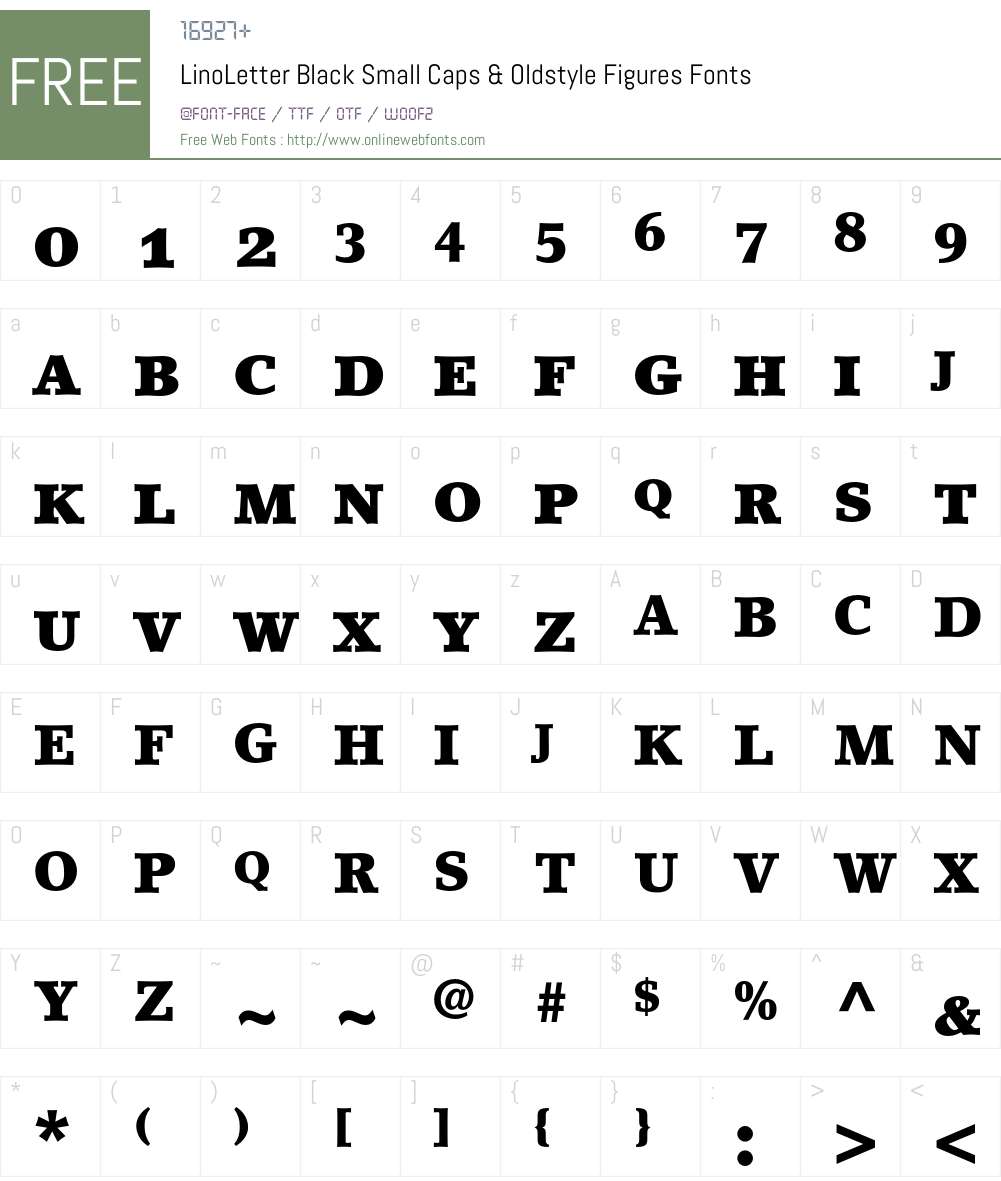 LinoLetter Font Screenshots