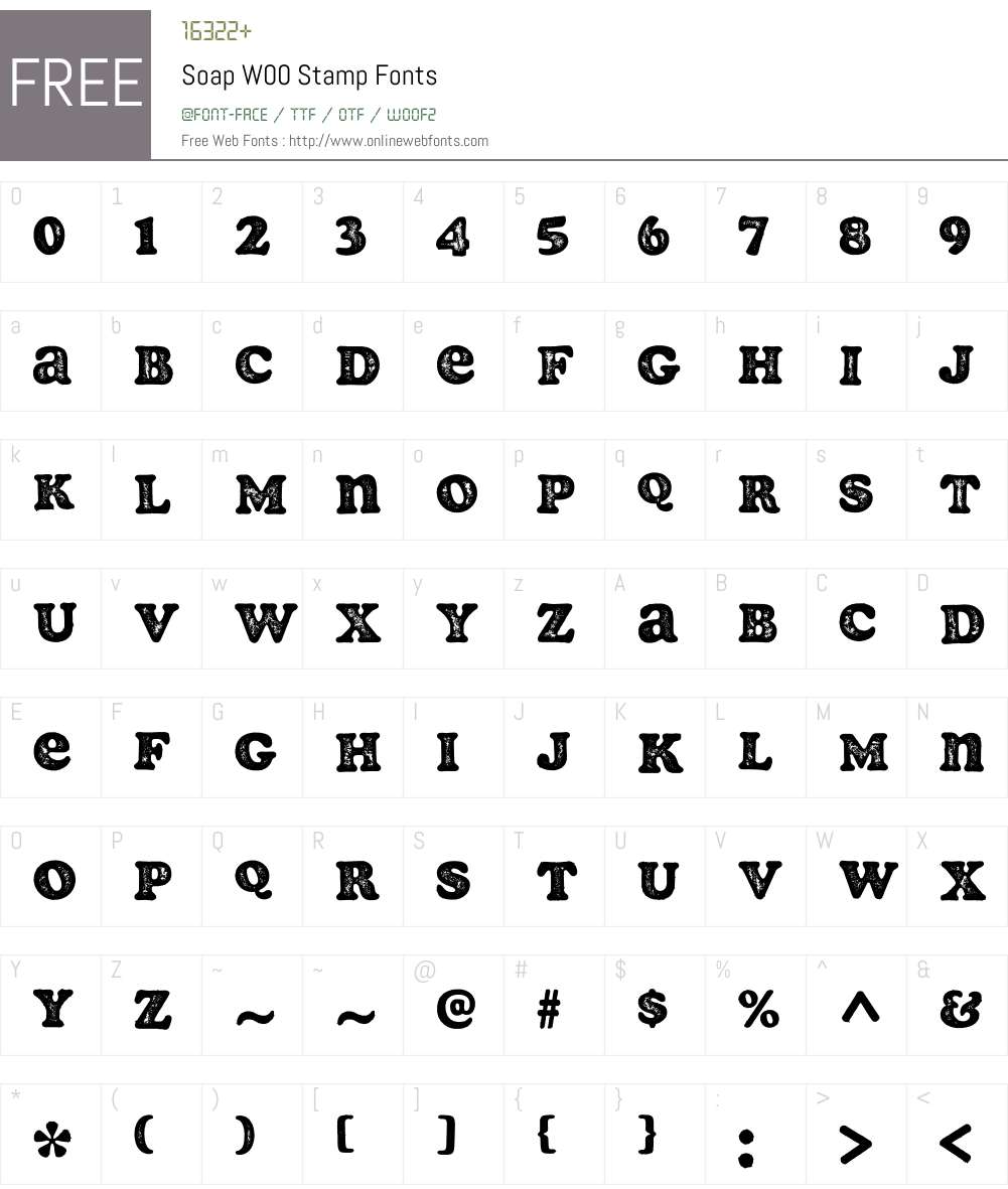 SoapW00-Stamp Font Screenshots