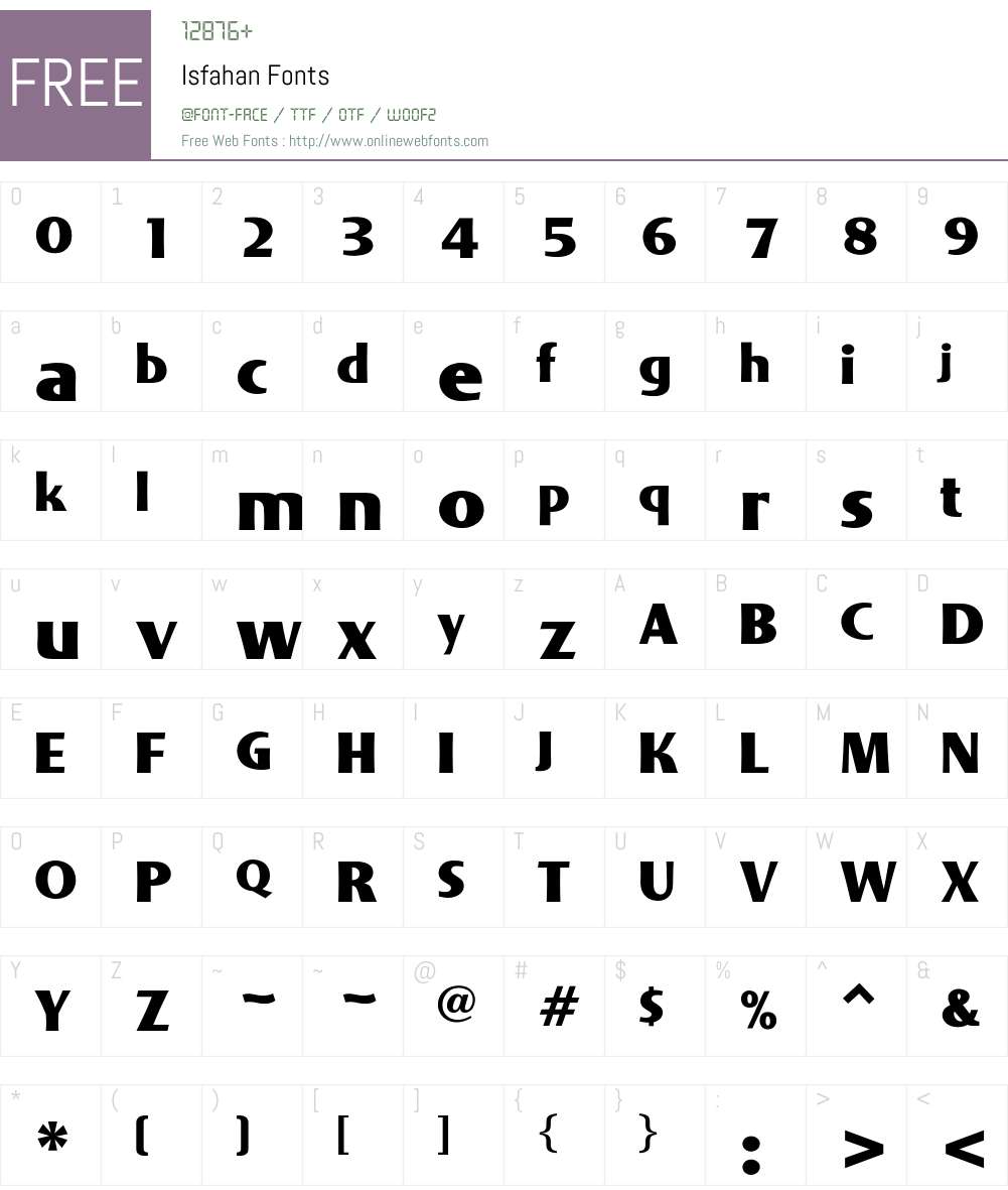 Isfahan Font Screenshots