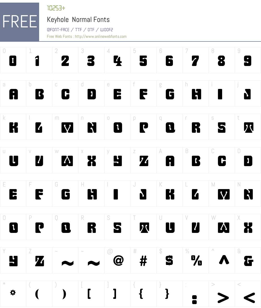 Keyhole Font Screenshots