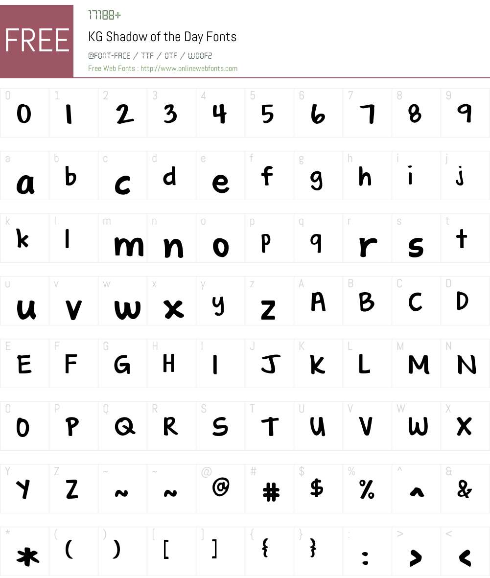 KG Shadow of the Day Font Screenshots
