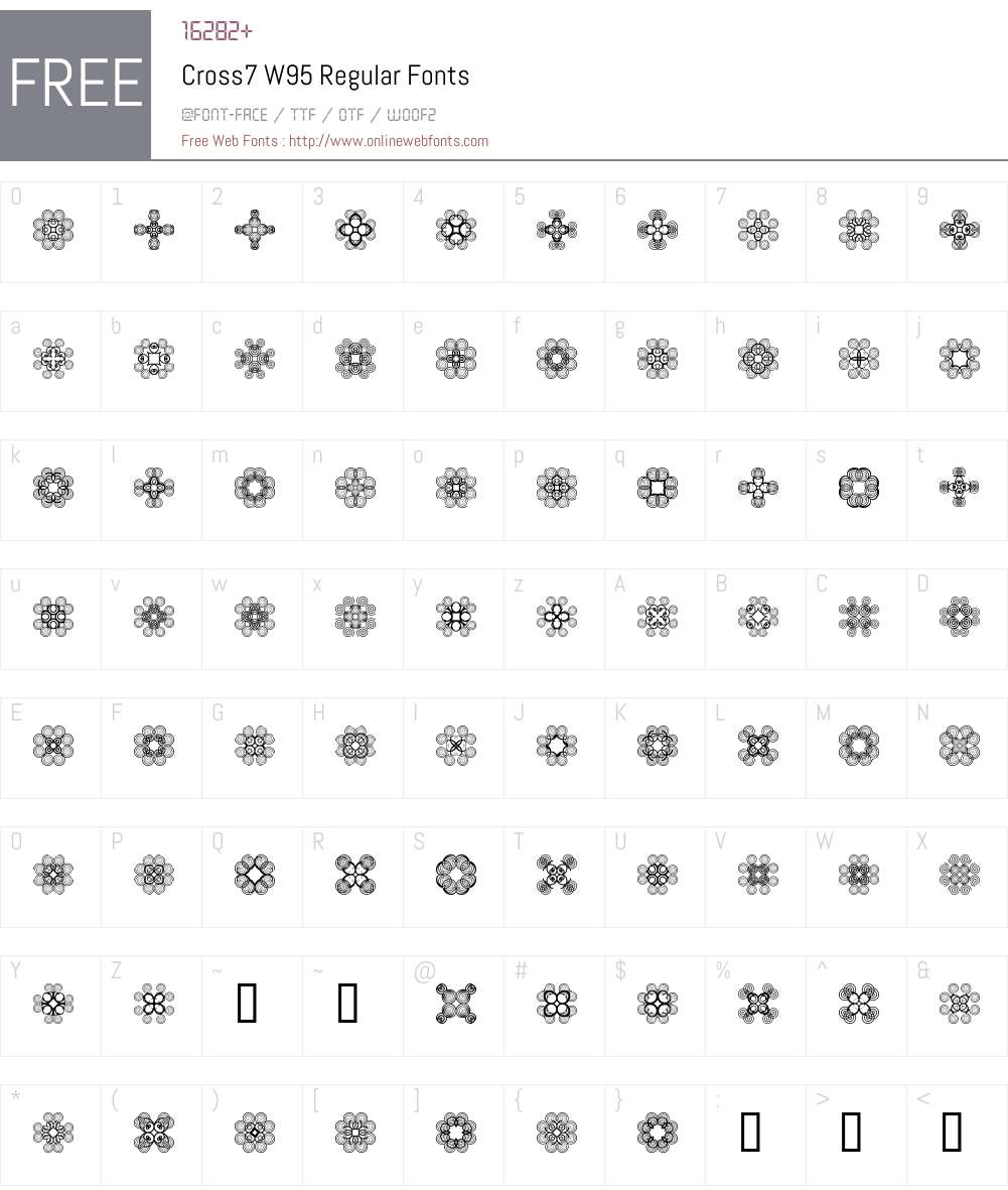 Cross7 Font Screenshots