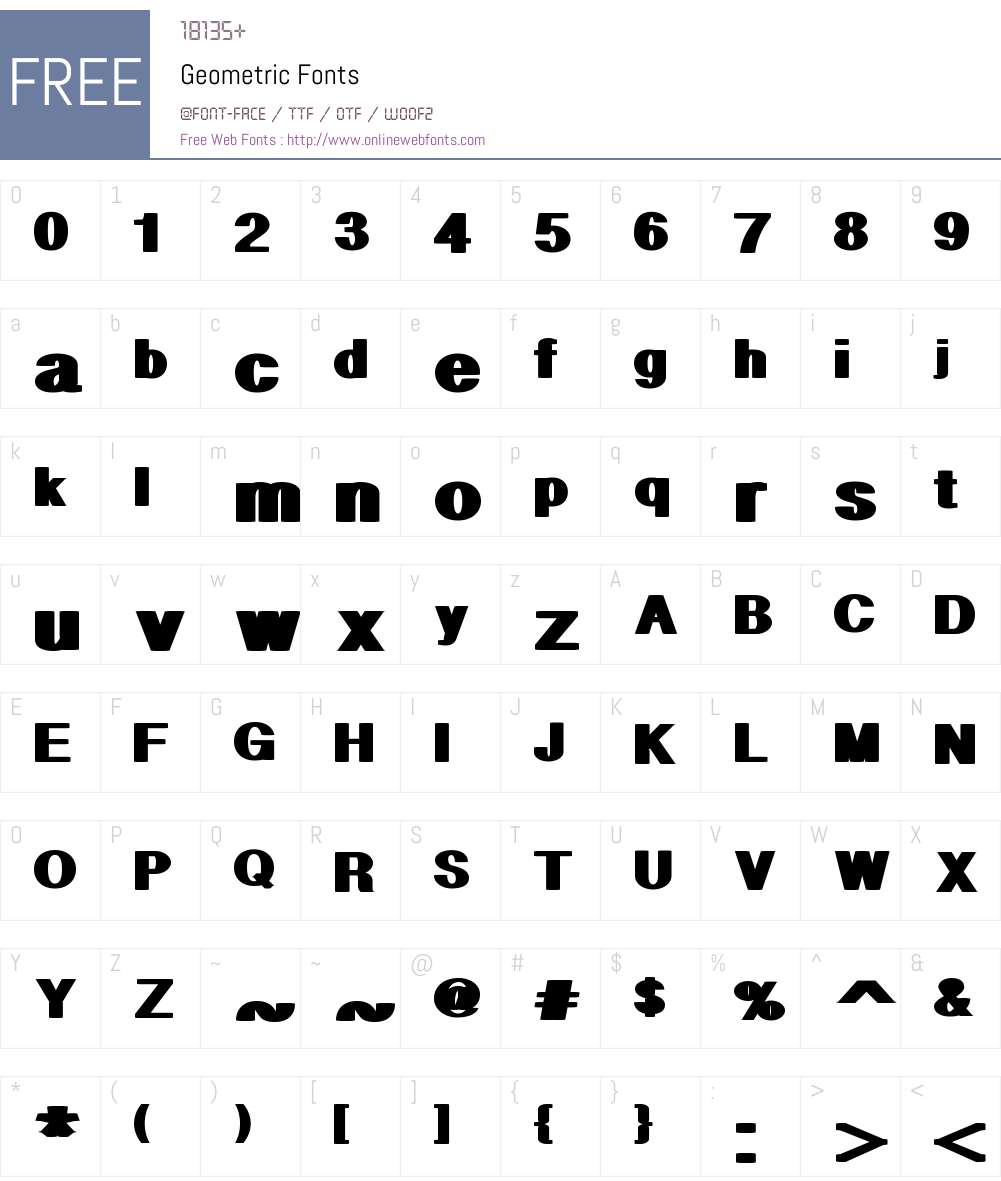 Geometric Font Screenshots