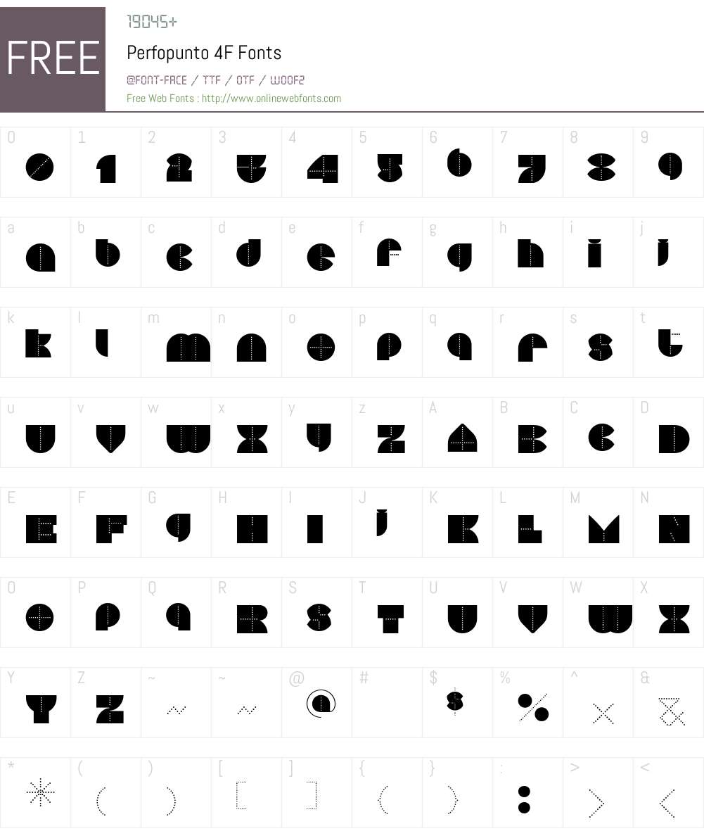 Perfopunto4F Font Screenshots