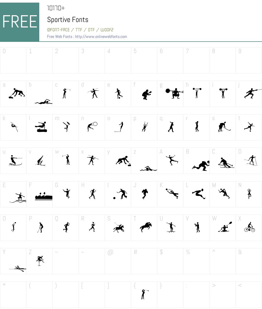 Sportive Font Screenshots