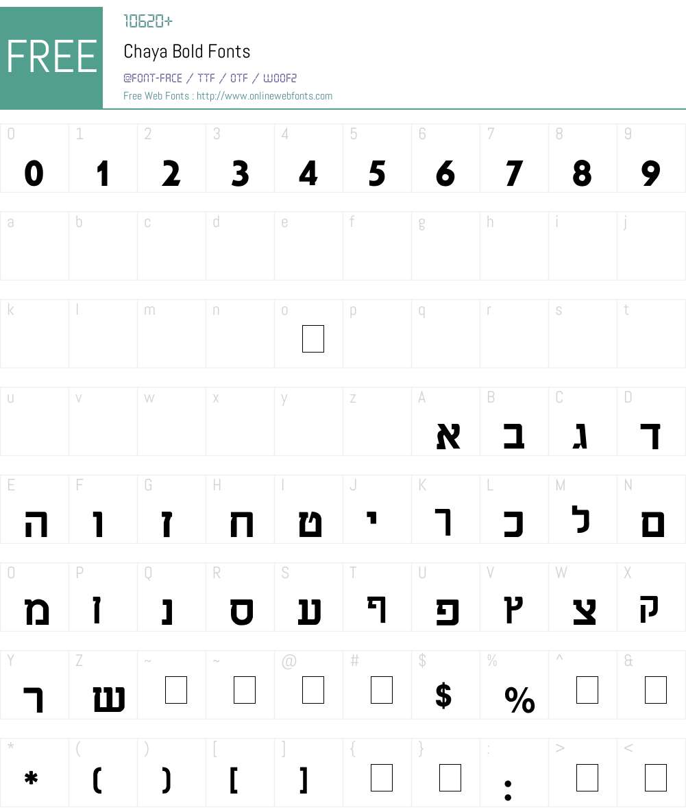 Chaya Font Screenshots