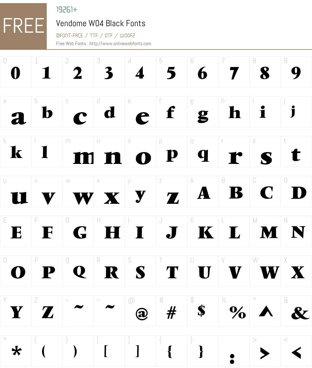 Vendome Font Screenshots