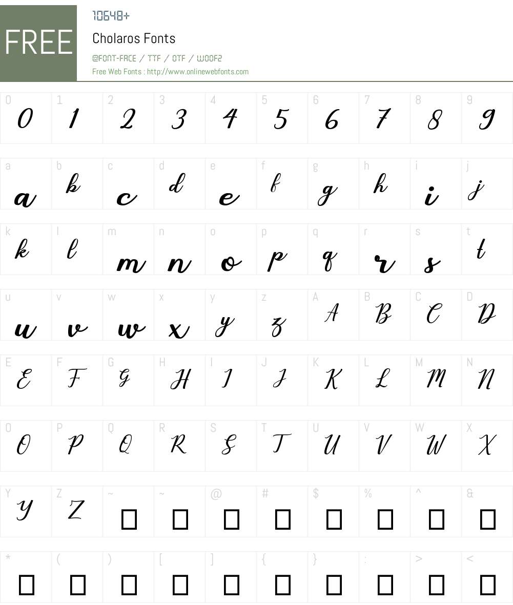 Cholaros Font Screenshots