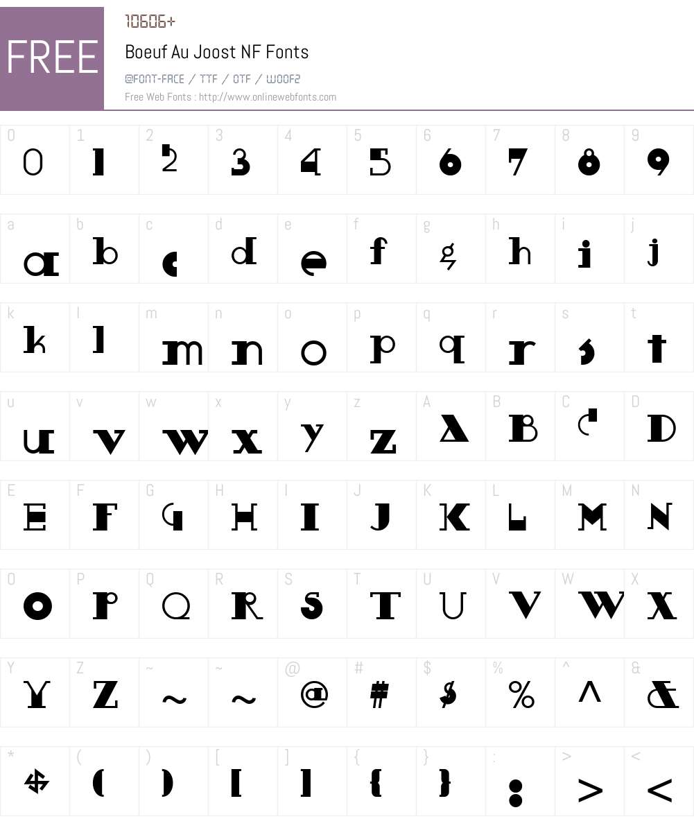 Boeuf Au Joost NF Font Screenshots