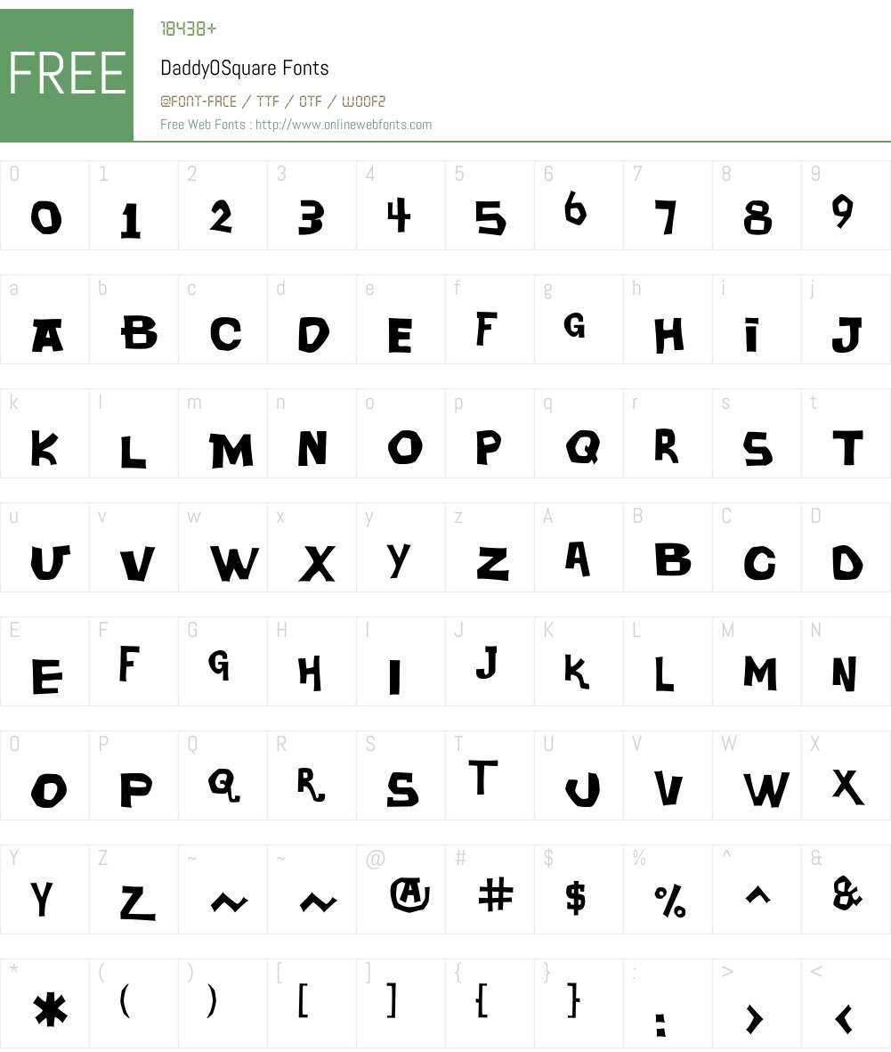 DaddyO Font Screenshots