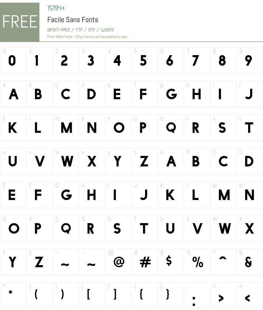 Facile Sans Font Screenshots