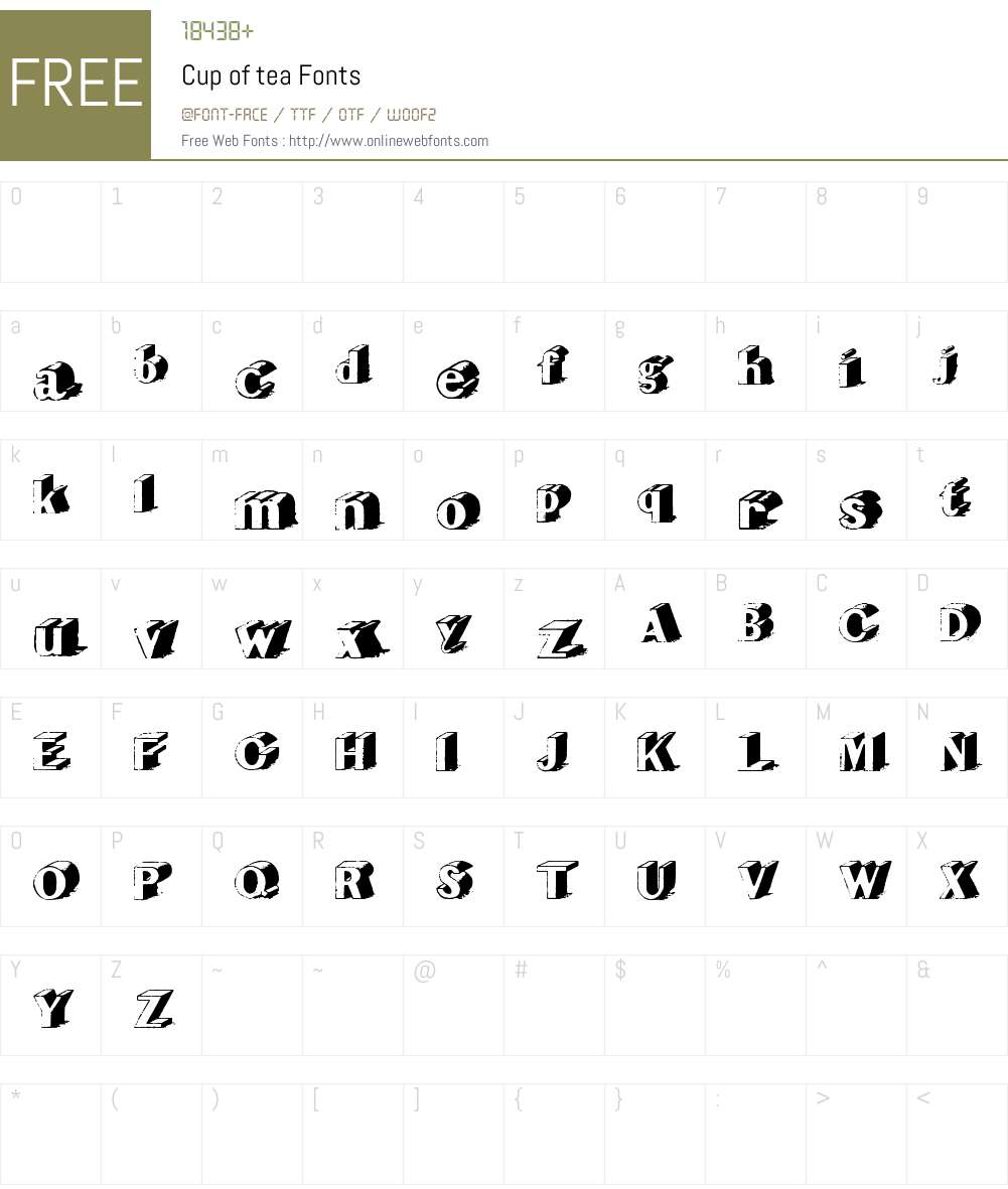 Cup of tea Font Screenshots