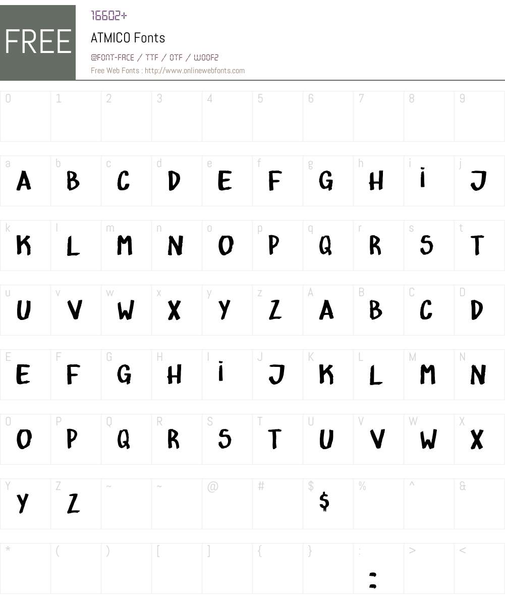 ATMICO Font Screenshots