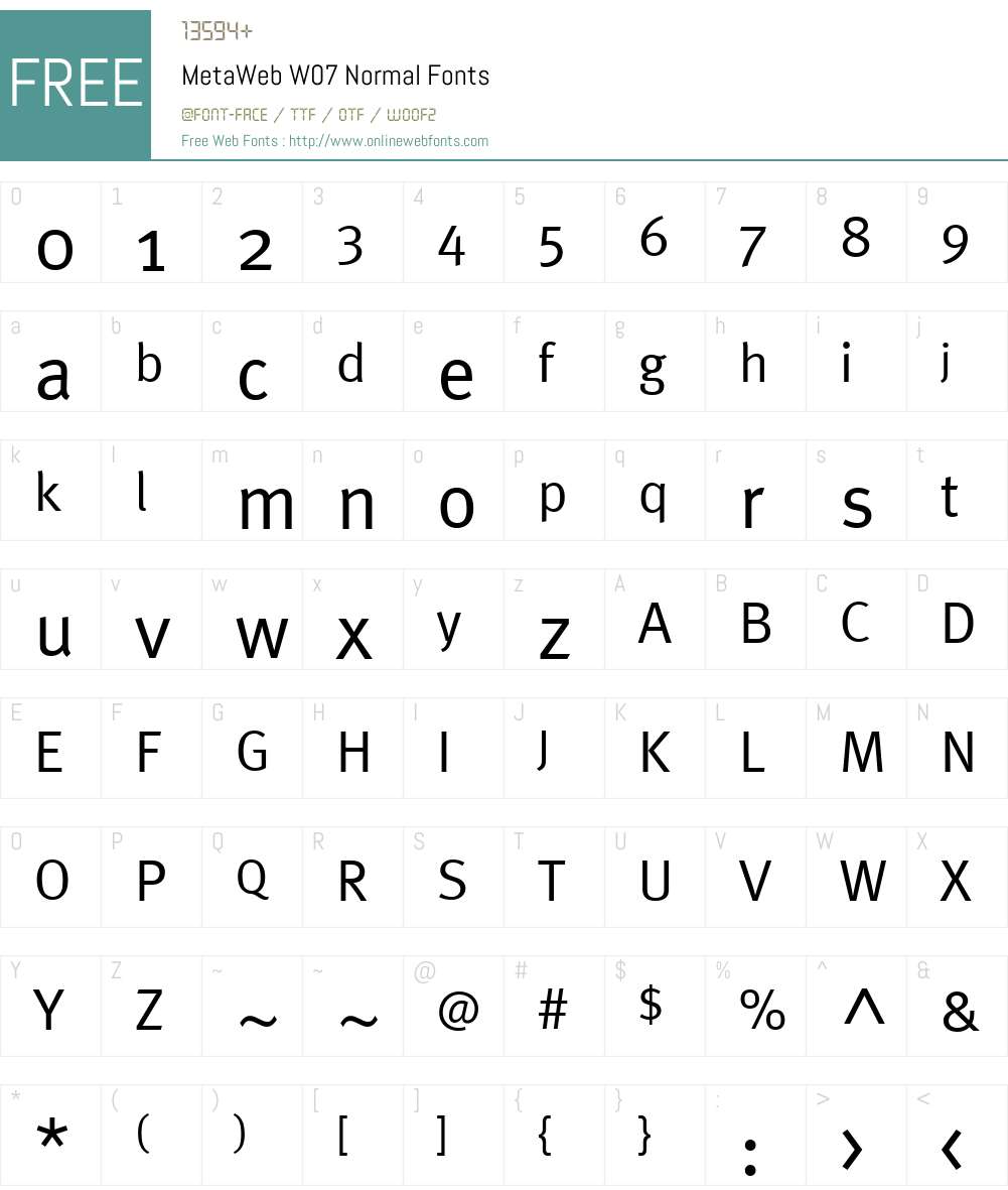 MetaWebW07-Normal Font Screenshots