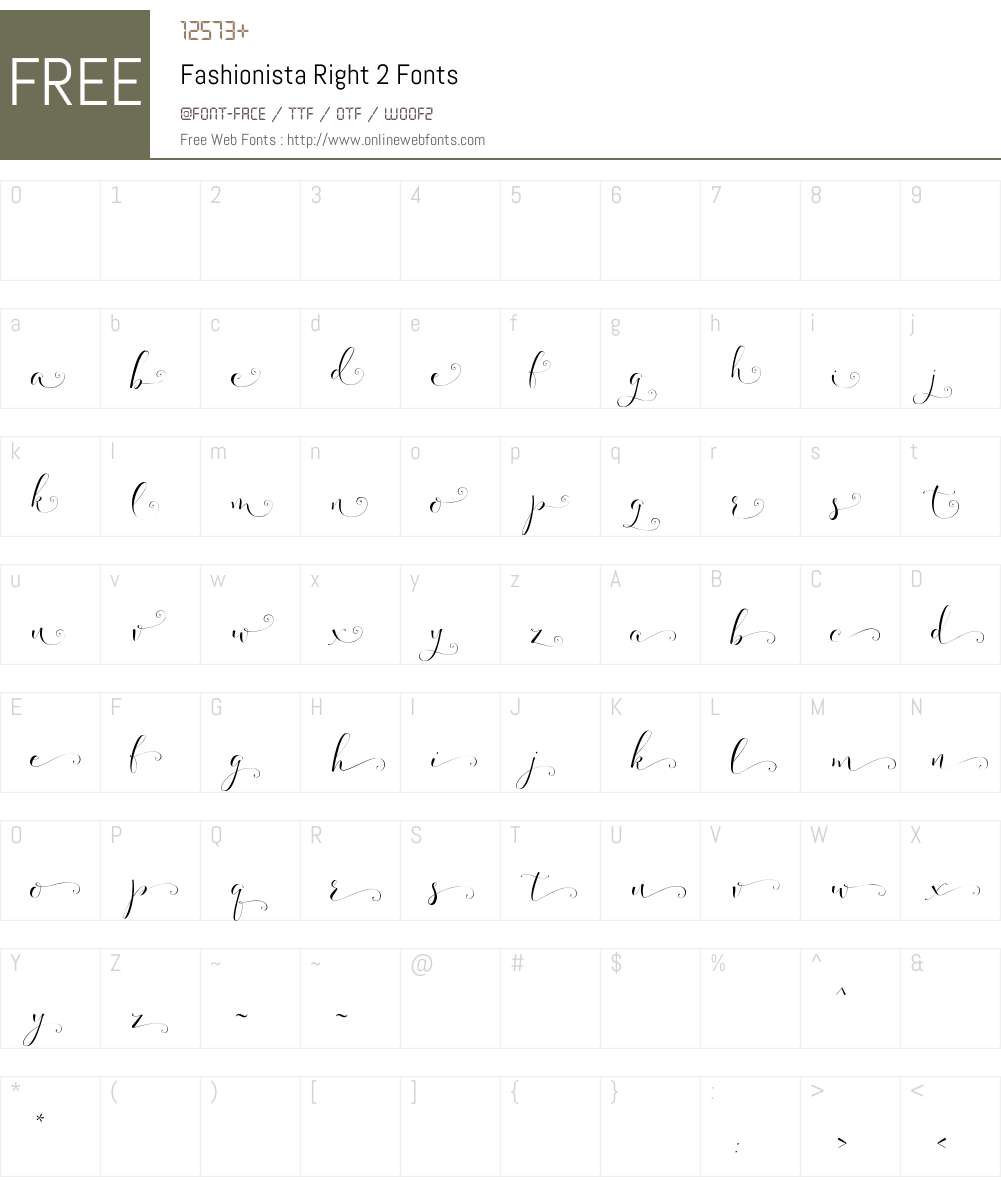 Fashionista Right 2 Font Screenshots