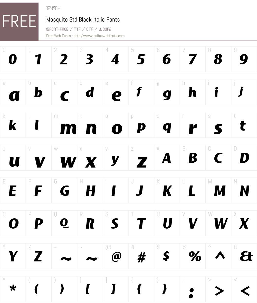 Mosquito Std Font Screenshots