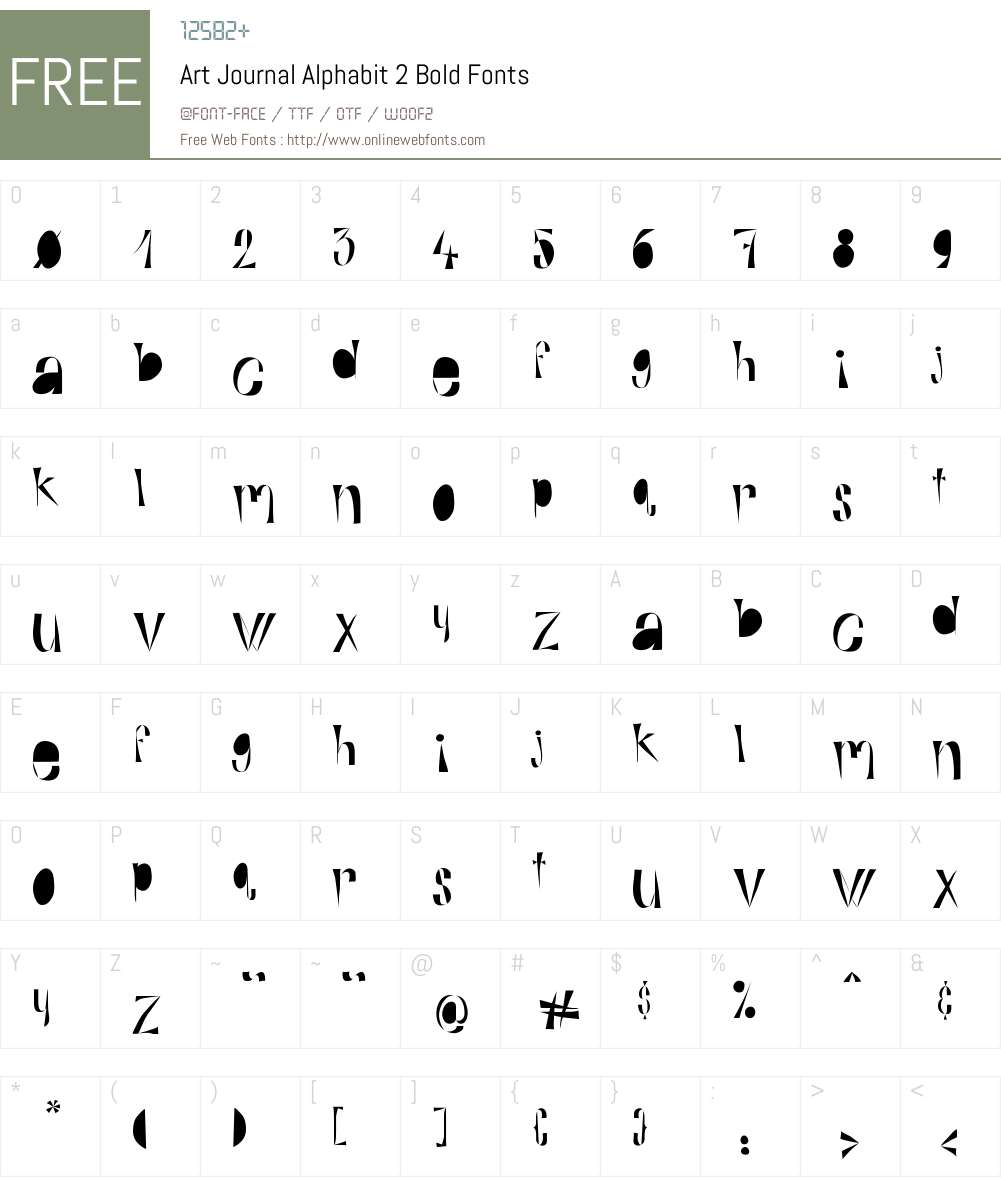 Art Journal Alphabit 2 Font Screenshots