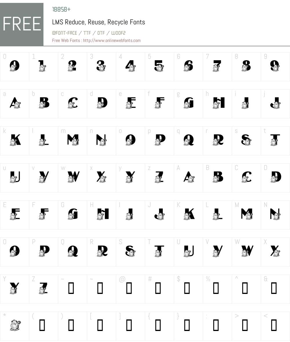 LMS Reduce, Reuse, Recycle Font Screenshots