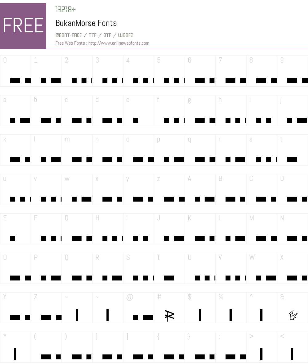 BukanMorse Font Screenshots