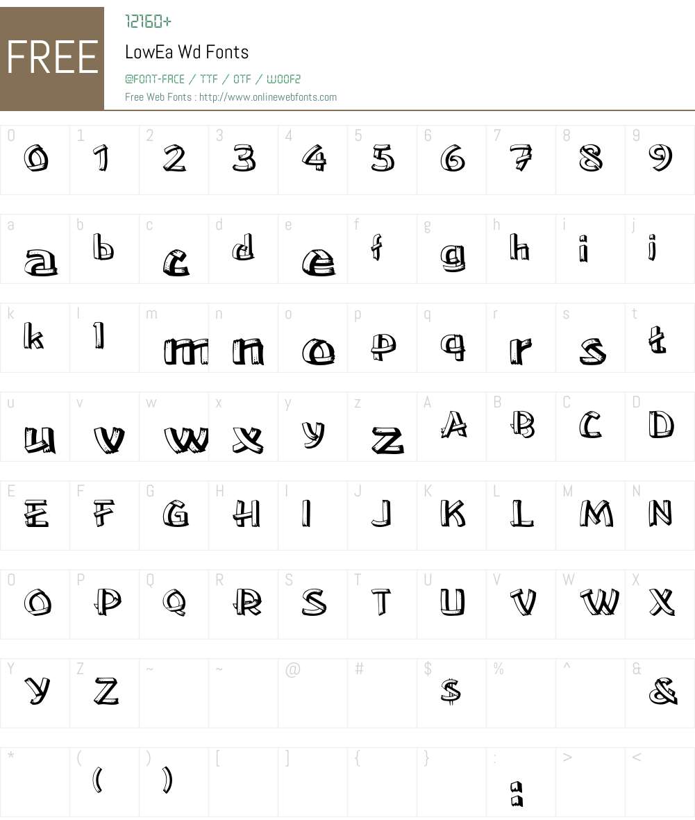 LowEa Wd Font Screenshots