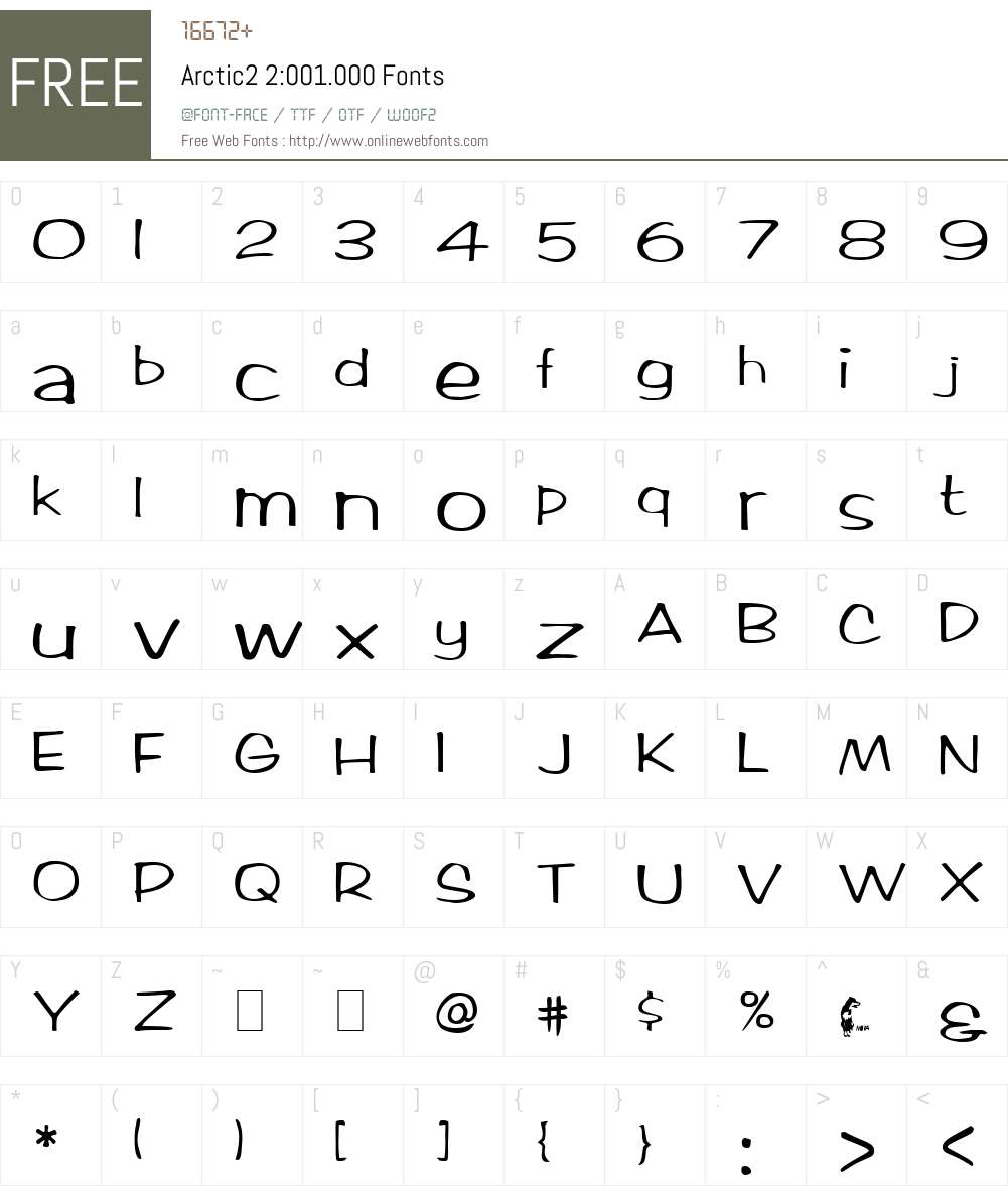 Arctic2 Font Screenshots