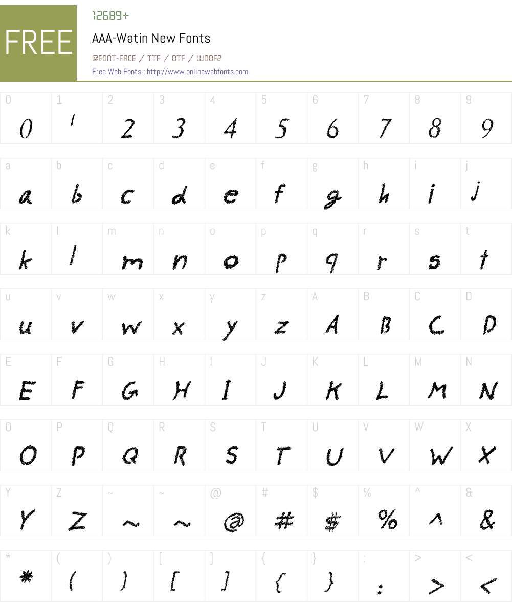 AAA-Watin New Font Screenshots