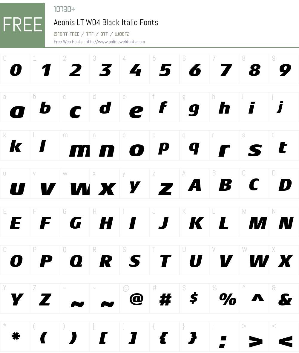 Aeonis Font Screenshots